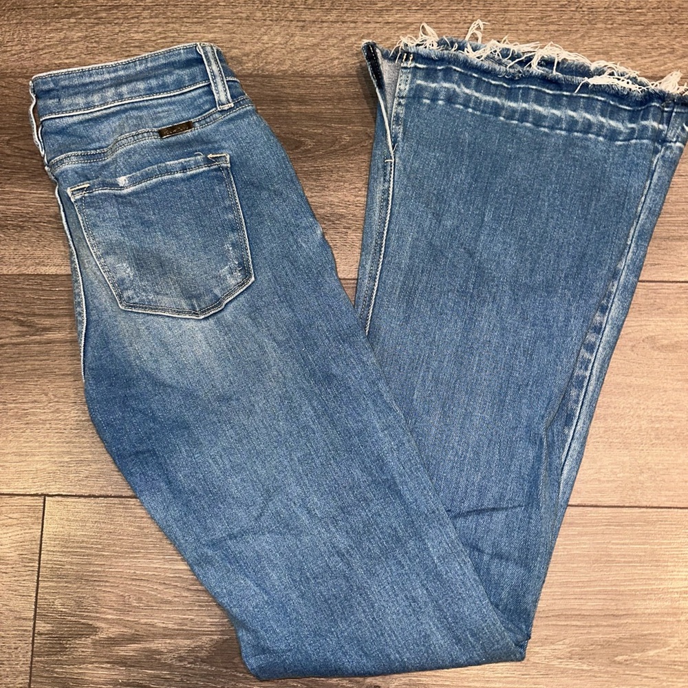 27R KanCan Frayed Flare Blue Jeans